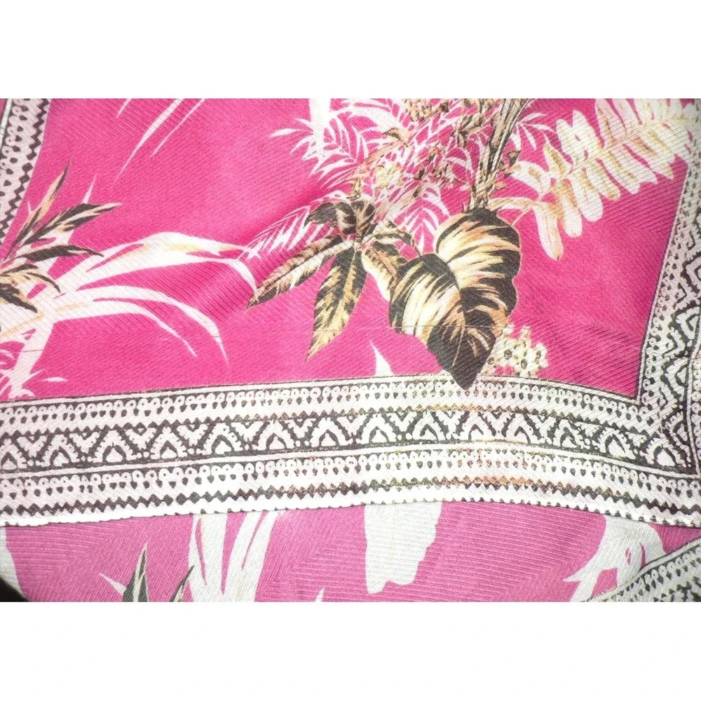 Vince Camuto Women's Tropical Blooms & Border Open Front Topper OSFM in Pink Mul - Picture 7 of 8